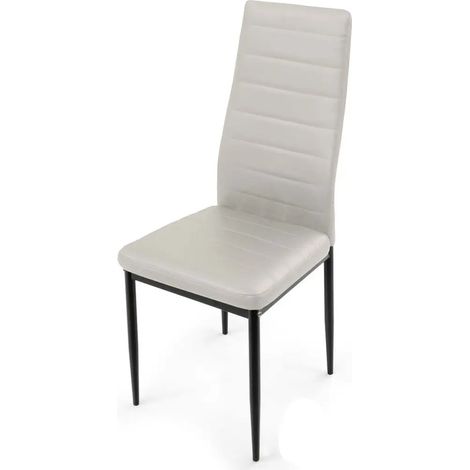 Set 4 sedie in similpelle colore bianco cm 40x41x95h