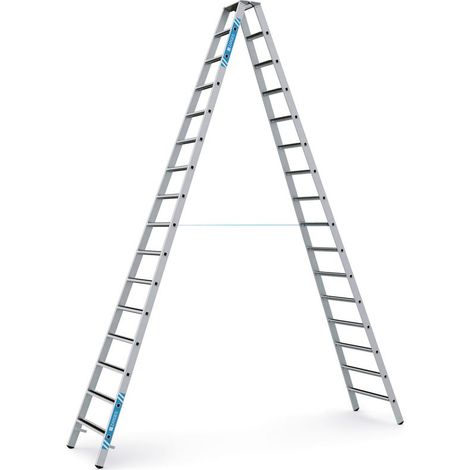 Zarges gebördelte Stufen-Stehleiter R13step-B eloxiert 2x16 Stufen (1/5)
