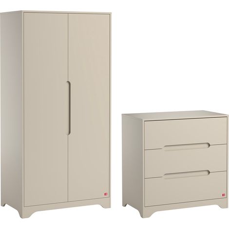Armadio 2 ante 3 cassetti Ova beige 89,5cm (1/5)