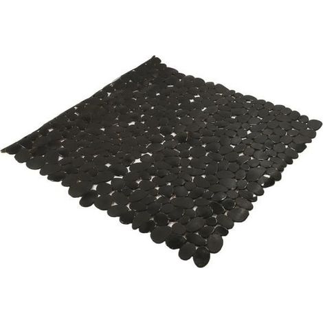 Tapis De Douche Frandis Galets Noir Antidérapant, Design Galet, Pvc Résistant - Frandis