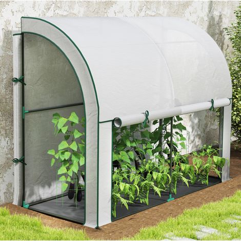 Invernadero túnel de jardín 200 x 80 x 157 cm con puerta enrollable y protección UV HAVRYA (1/5)