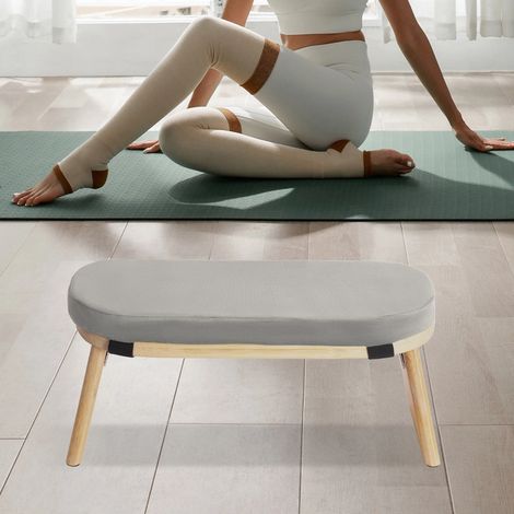 Bambus Meditationsstühl mit Samt-Matte, Meditation und Yoga-Übungen, klappbares tragbares Design, 44  19  21cm
