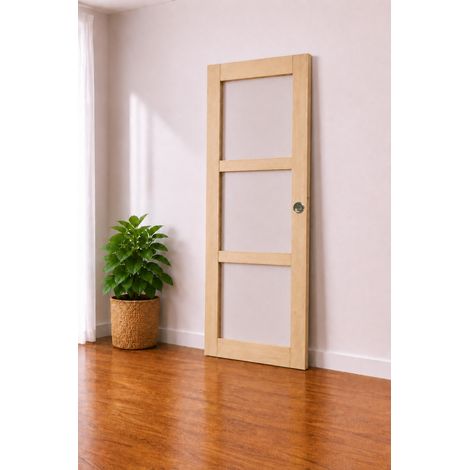 Porte Coulissante Ayous Vitrage Transparent H204 X L83 Cm, Coquilles, Tire Doigt Gd Menuiseries (1/3)