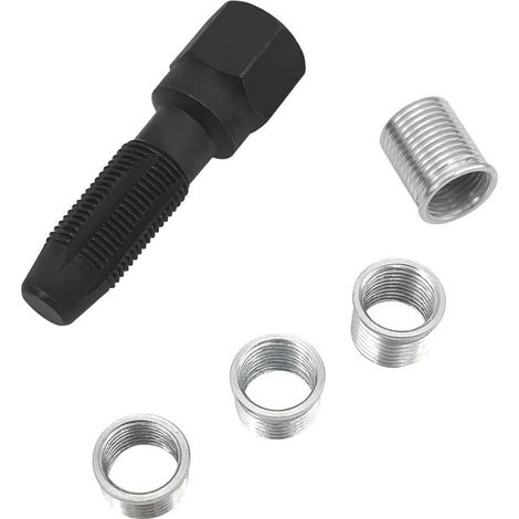 5pcs Kit de réparation pour Filetage de Bougies d'allumage M14 x 1,25, Kit de refiletage de Culasse, Rethreading Bougie, Outil de réparation de Filetage de Cylindre d'alésoir de 14 mm