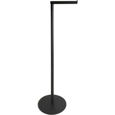Porte Papier Toilette sur Pied Noir - Support Rouleau WC avec Réserve - Dérouleur Papier Toilette sur Pied - Accessoire WC Moderne et Stable (1/5)