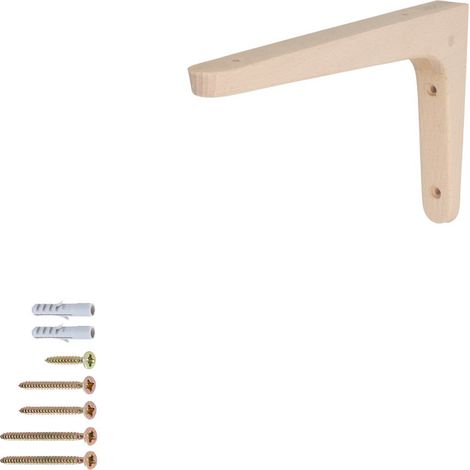 Holzkonsole 200mm x 125mm Montagewinkel Buche Regalträger Wandkonsole Hartholz (1/3)