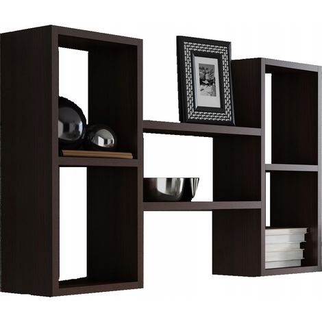 Mensola sospesa Libreria a parete POLO WENGE per il soggiorno (1/4)