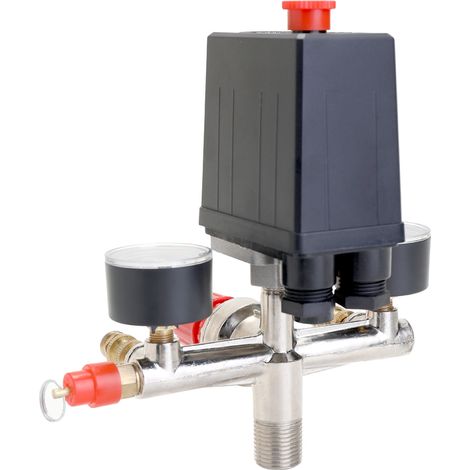 Petit compresseur d'air, 125 PSI, 12 bars, interrupteur de pression, régulateur réglable, Instrument de Valve (1/5)