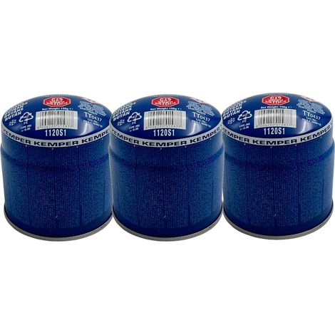 Bomboletta GAS BUTANO KEMPER bombola 190gr ricarica bbq, fornello e campeggio 3 pezzi