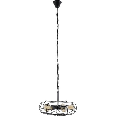 Suspension Luminaire Rétro en Métal Design Industriel pour Salon et Cuisine, Douille E27 - PANGIVO (1/5)