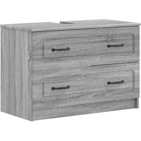 Bathroom Sink Cabinet UTRECHT Grey Sonoma 82 x 41x 56 cm vidaXL (1/5)