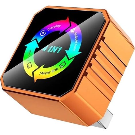 Adaptador inalámbrico CarPlay 4 en 1 AI Box AI Smart Box compatible con AirPlay/MirrorLink/Android Auto/CarPlay. Conversión por cable a inalámbrica. (1/5)