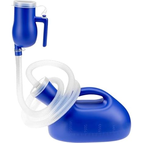 Urinoir portable pour hommes avec tube 1,6 m, 2000 ml, pour voyage, voiture, camping, urgences en déplacement (1/5)
