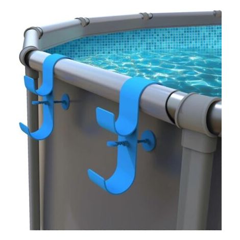 De 2 supports filet écumoire pour piscine, XU, Support poteau piscine accessoires crochets télescopiques réglables, KZQ - KZQ (1/4)