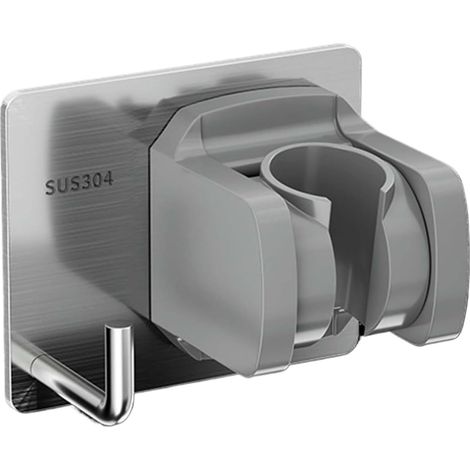 Support de pommeau de douche, accessoires de douche, support mural de douche, support de pommeau de douche à ventouse pour douchette (argenté) (1/5)