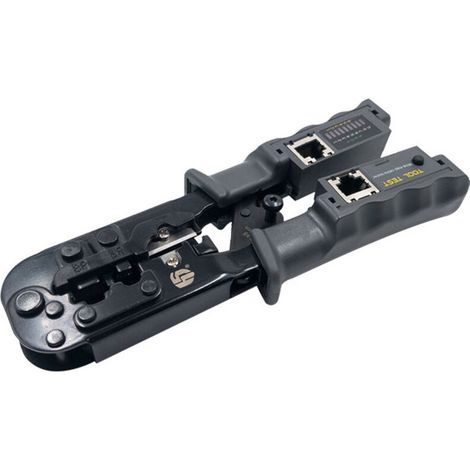 Pince à sertir RJ45/RJ11/RJ12 4-en-1 avec cliquet, pour câbles réseau et téléphoniques 4P/6P/8P, outil modulaire professionnel (1/5)