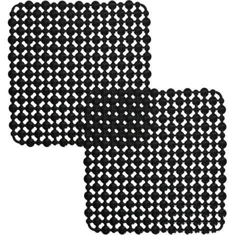 Bardusch-Lot 2 protège-éviers 28×28 cm, ventouses, adhérents mur, noir. (1/4)