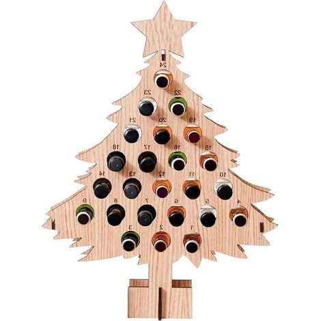 Lot de décoration de Noël pour adulte, support à bouteilles de vin en forme de sapin, compte à rebours festif (1/5)