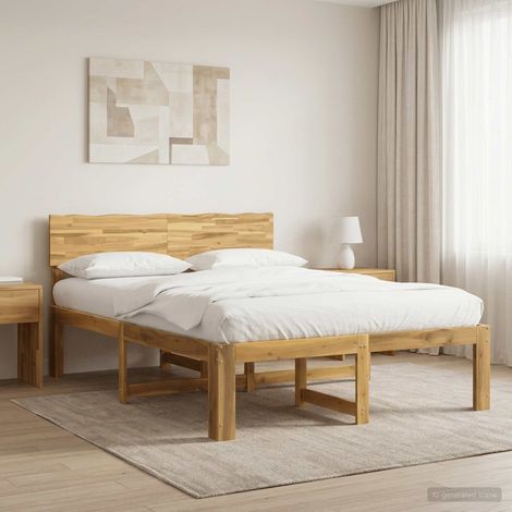 Cama doble con cabecero ROSTOCK Blanco 135 x 190 cm (1/5)