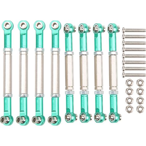 Asta di sterzo in lega di alluminio per camion radiocomandati, kit di facile installazione in materiale resistente, biella metallica a lunghezza regolabile, adatta per Traxxas Slash 4X4 1/10