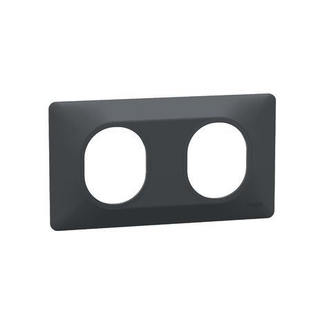 Schneider Electric - S340704 - Ovalis - Plaque de finition 2 postes horizontale 71 mm - anthracite