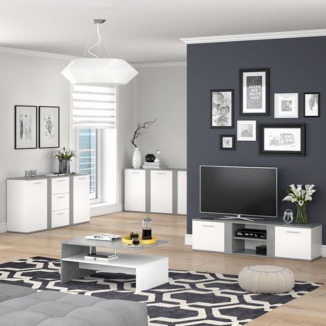 Kommode Novelli, Beton, 155 x 80 cm mit Schubladen, Vicco