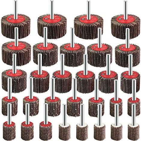 Roue Abrasive pour Perceuse 30PCS Grain 80 Roues et Disques Abrasifs Polissage Bois Metal - (1/5)