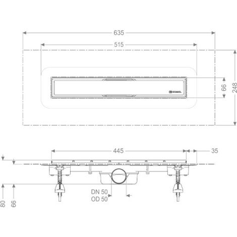 KESSEL 45600.60M Gouttière de douche Linearis Compact