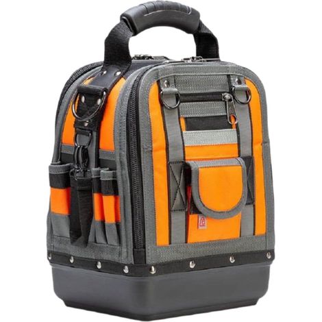 Sac à outils robuste, organisateur et sac transport confortable pour outils camping, bricolage et construction, Orange (1/5)