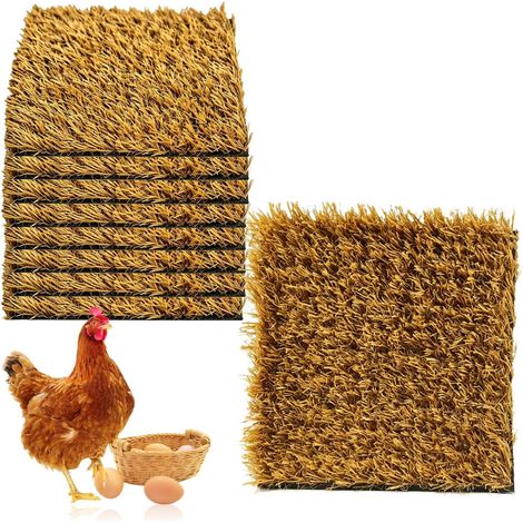 8 Pièces Tapis de Nichoir pour Poules Réutilisables 30 X 30 cm (1/5)