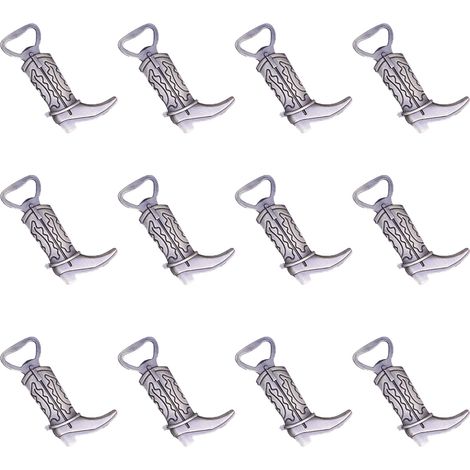 Ouvre-bouteilles Forme Botte De Cowboy - Alliage Métallique - Pour Mariages Fêtes Et Activités Extérieures - Lot De 12 (1/5)
