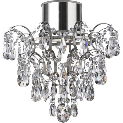 Lampada a Soffitto Classica Bella Acciaio Cromo Vetro 1 Luce Gu10 (1/5)