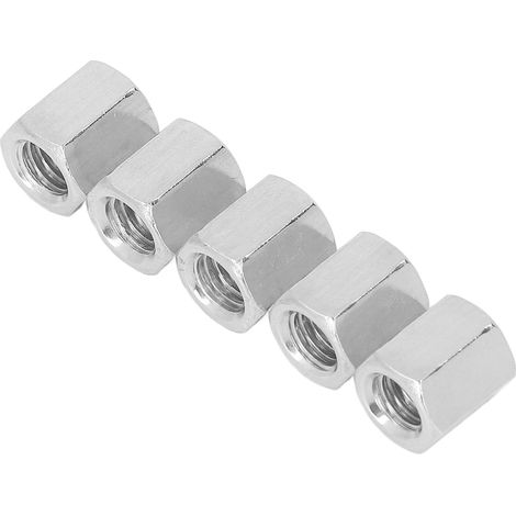 20 pièces écrous de raccordement hexagonaux M8x1.25 12 L14mm raccord tige filetée acier inoxydable 304 argenté pour intérieur et extérieur (1/5)