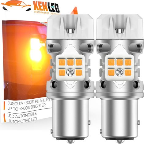 2X AMPOULES PY21W BAU15S LED ORANGE - CLIGNOTANT TECHNOLOGIE VECTOR - CANBUS 100% - XENLED (1/5)