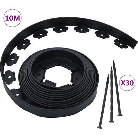 Flexible Rasenkante mit 30 Nägeln 10 m 5 cm