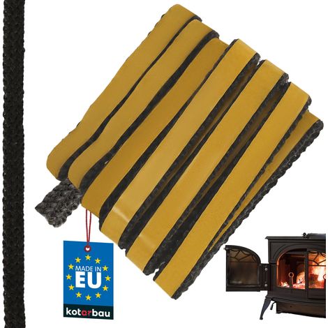 KOTARBAU® Joint Insert Cheminée - Joint Poêle À Bois - 15 x 3 mm - Fibre de Verre - 2,5 m - Noir - Résistant à la Chaleur - Autocollant (1/5)