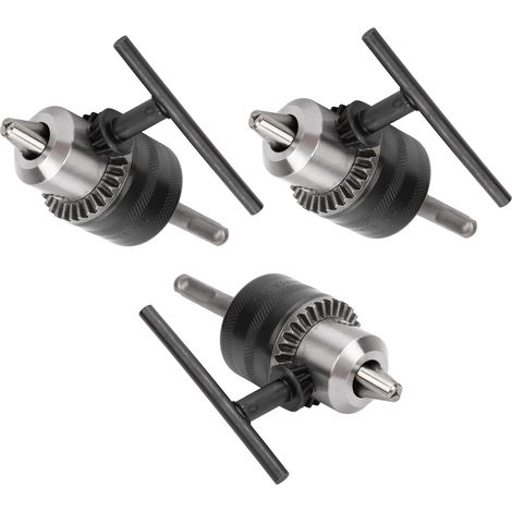 Lot de 3 mandrins de perçage : mandrin 1/2-20UNF avec barre d'extension de 1,5-13 mm pour perceuse à percussion et clé de serrage (1/5)
