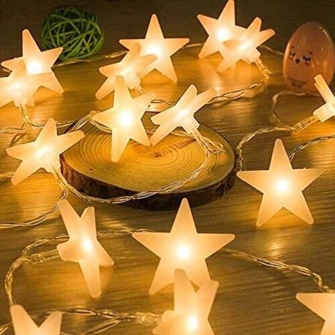 Guirlande lumineuse LED, 30 étoiles blanc chaud, pour la décoration intérieure et extérieure (chambres, Noël, anniversaires, jardins, fêtes, chambres d'enfants), 3 m (1/5)
