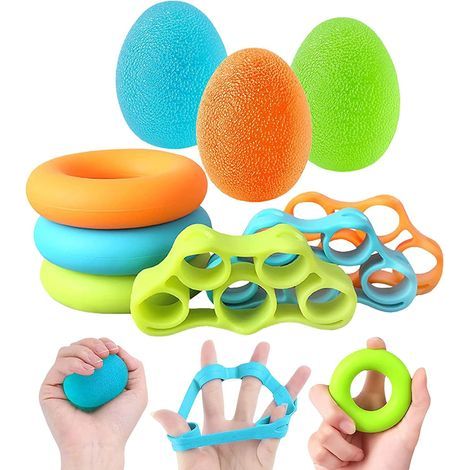 Civière à main, exercice d'extension du doigt - Forces de force - Grip Trainer Finger Souetter Exerciseur Hand Gripper Strength Ring Stress Ball For Musician 9pc (1/5)