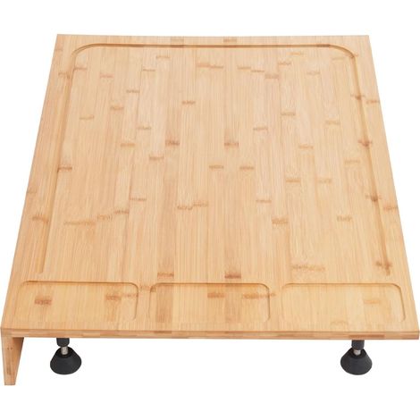 Cache Plaque de Cuisson Bambou 75x54cm Protege Plaque Induction avec 4 Pieds Amovibles Couvre Plaque Multi-Usage Planche à Découper Protection Vitrocéramique Cuisine Maison (1/5)
