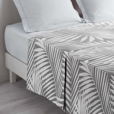 douceur d'intérieur, Lenzuolo piano (180 x 290 cm) Botania Grigio, 100% Cotone (1/3)
