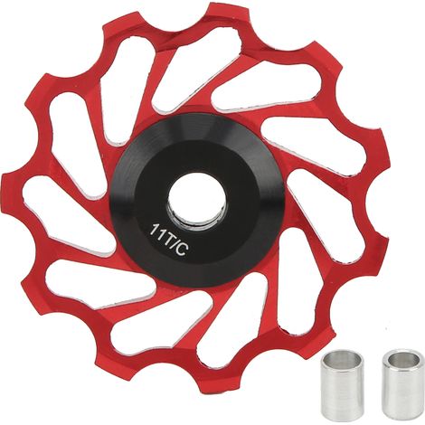 Galet de dérailleur arrière WAKE en céramique 11T, roue de guidage en alliage d'aluminium scellée rouge (1/5)