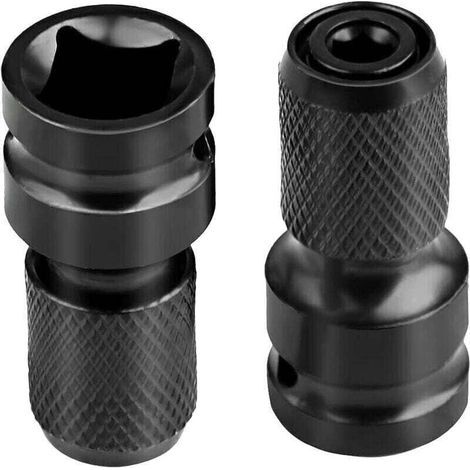 Adattatore per inserti per avvitatore a impulsi, da bussola quadrata da 1/2" a esagonale da 1/4", per avvitatori a impulsi e portainserti per cacciavite - 2 pezzi (1/4)