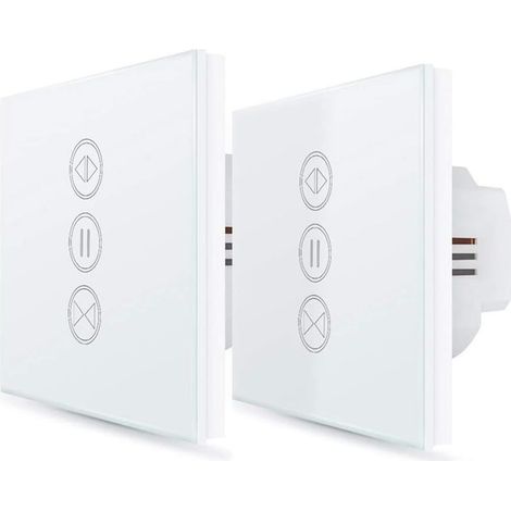 2x Interrupteur Volet Roulant Connecté, Ouverture Réglable, Commutateur Rideau Stores WiFi, Compatible avec Alexa Google Home pour Commande Vocale, Minuterie Intelligent Moteur Mural (1/4)