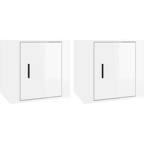 Maison Exclusive - Nachttische 2 Stk. Hochglanz-Weiß 50x39x47 cm