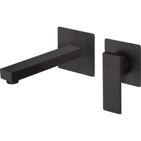 Miscelatore a muro per lavabo nero opaco Jacuzzi Rubinetteria serie Twinkle (1/2)