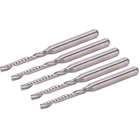 5 fraises à une seule hélice en acier au tungstène, outil de coupe 3,175 x 2 x 15 mm (1/5)