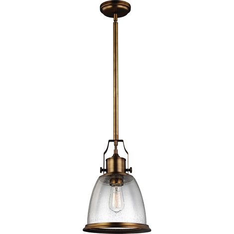 Suspension Hobson Feiss laiton vieilli verre E27 Ø24cm (1/4)