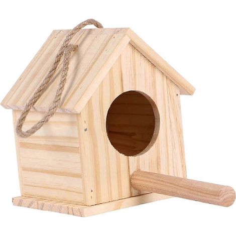 Dekoratives Vogelhaus aus Holz für Balkon und Garten, ideal für Spatzen und Drosseln-12.5cmx12cmx15.5cm