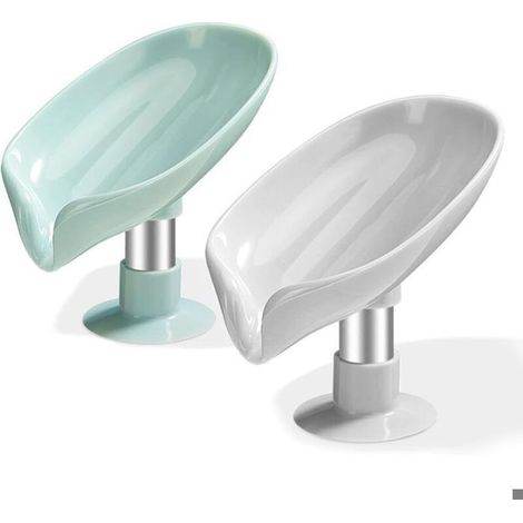 Porte Savon Ventouse Lot de 2, Support Savon Douche, Porte Eponge Evier Cuisine, Porte-Savons avec Drain, Nettoyage Facile SéCh (1/5)